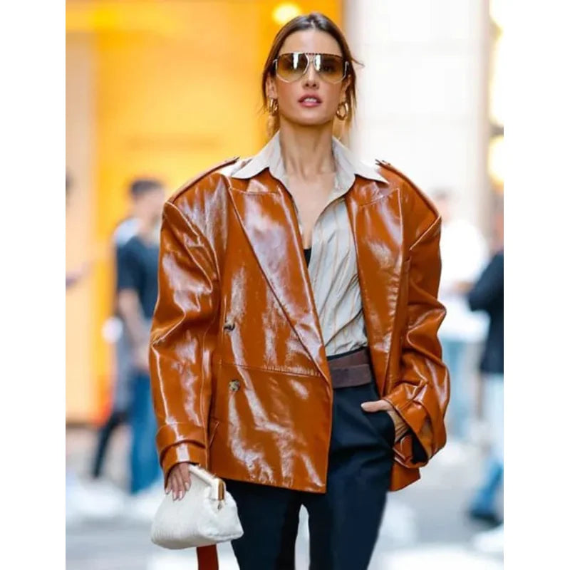 Alessandra Ambrosio Leather Jacket