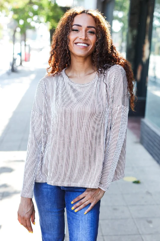 Hello Beautiful Camel Rib Dolman Sweater Top (Open Pack)