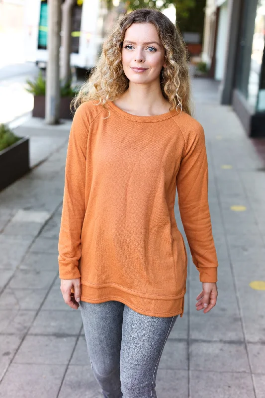 Pumpkin French Terry Pocketed Sweater