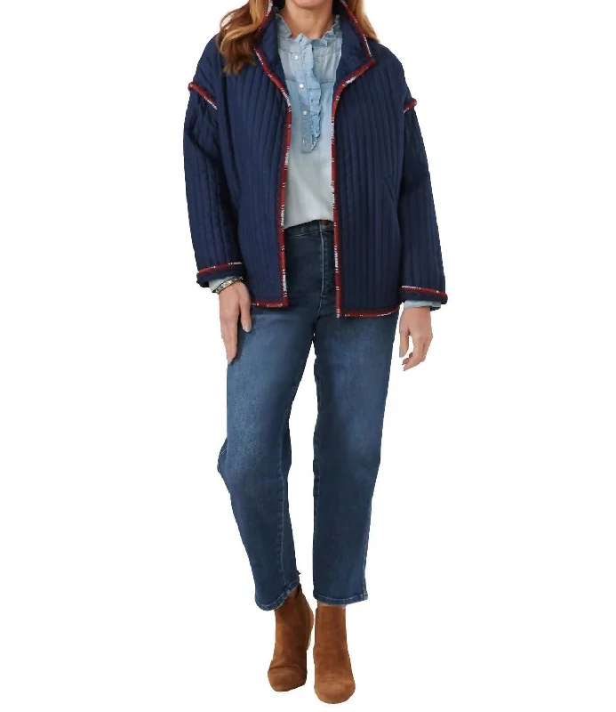 Women's Quilted Jacket In Midnight Blue