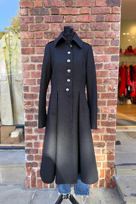 BURBERRY Wool Coat with Silver Buttons / M-U8