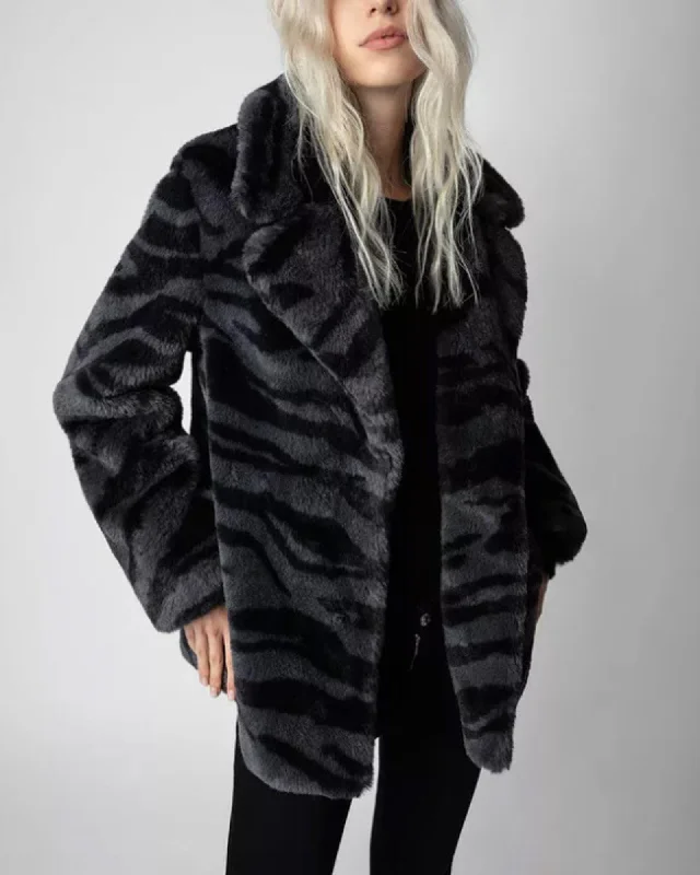 "Fera Tiger" Faux Fur Coat