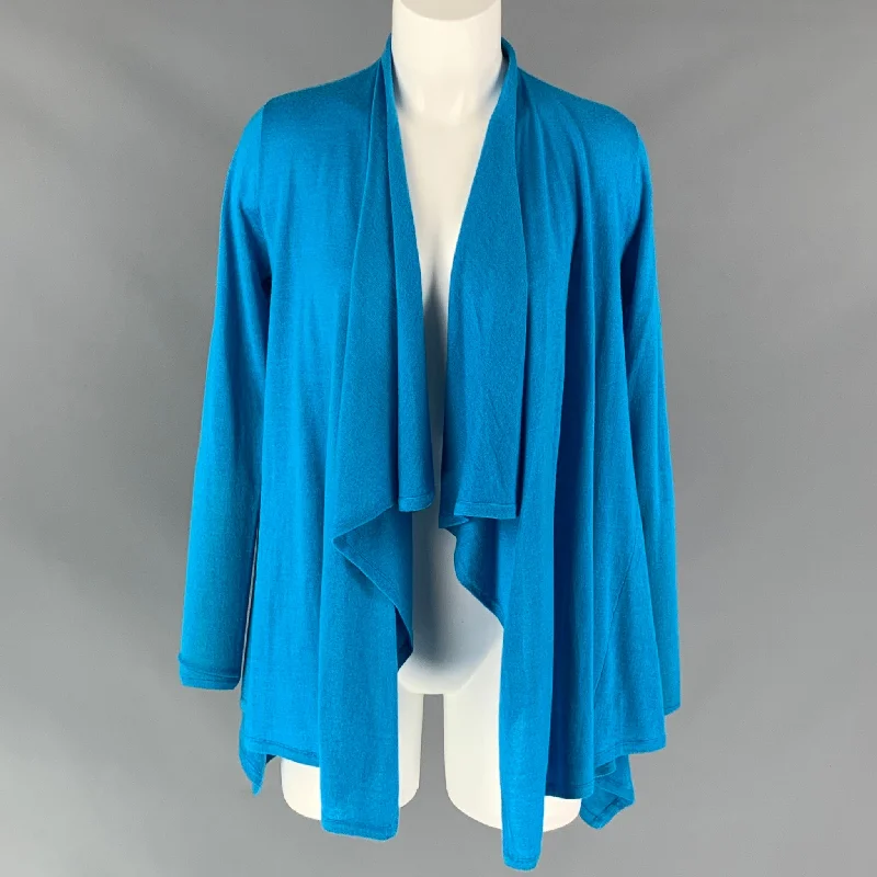 BLACK LABEL RALPH LAUREN Size S Blue Cashmere  Silk Knitted Cardigan