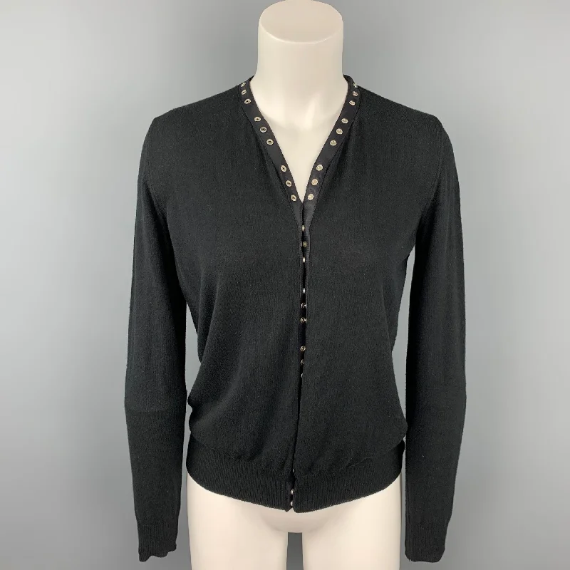 MAISON MARTIN MARGIELA Size S Black Cotton / Modal Cardigan