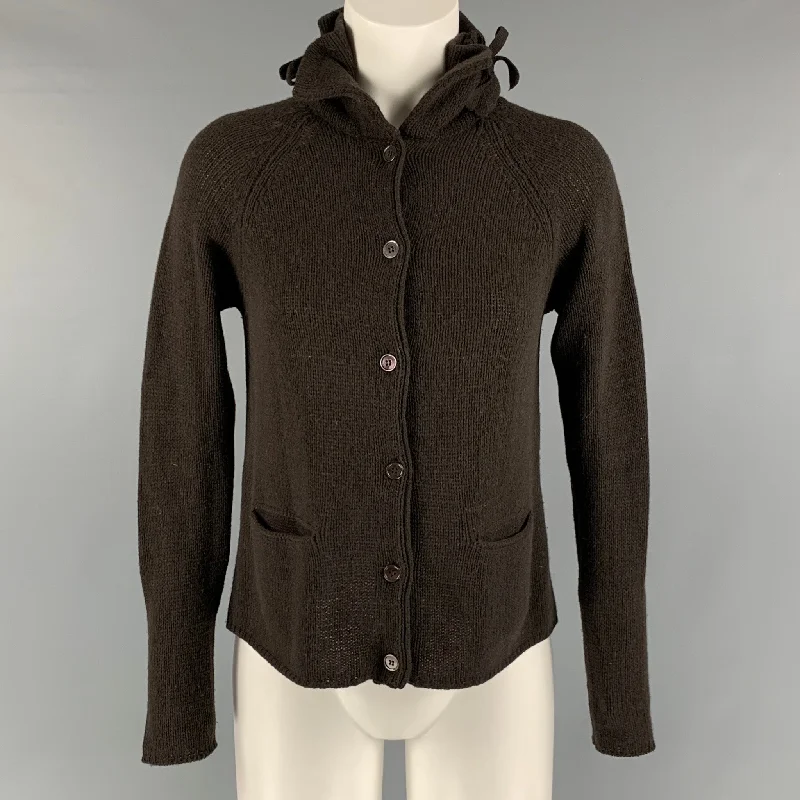 MARNI Size 4 Brown Wool & Cashmere Solid Cardigan