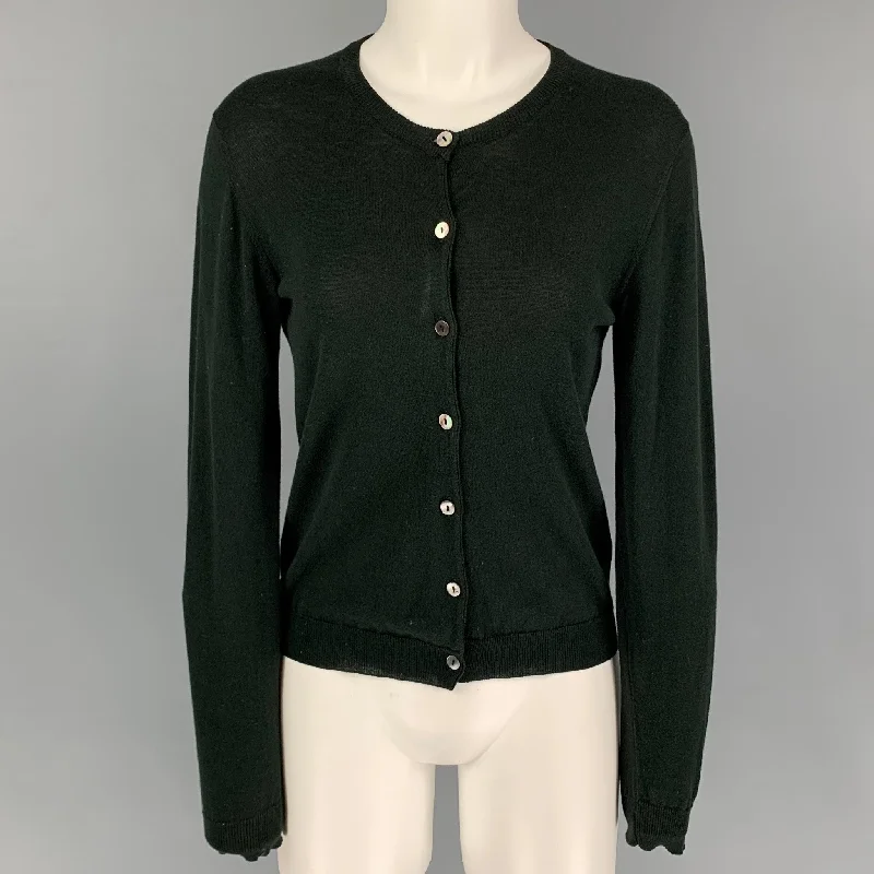 MARTIN MARGIELA Size M Black Cotton Cardigan