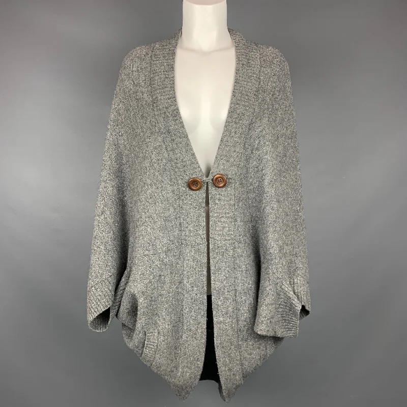 SEE By Chloe One Size Grey Knitted Circle Cardigan