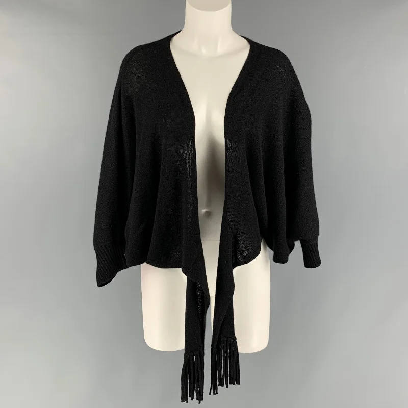 TRINA TURK Size S Black Cashmere Solid Dolman Sleeve Cardigan